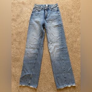H&M Wide Leg Ultra High Waist Light Blue Jeans
